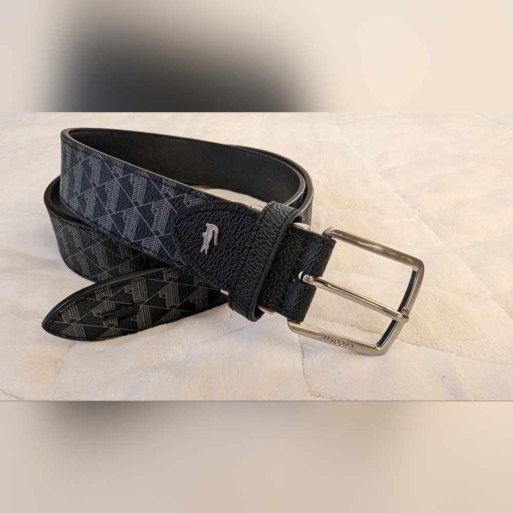Lacoste Black Patterned Belt